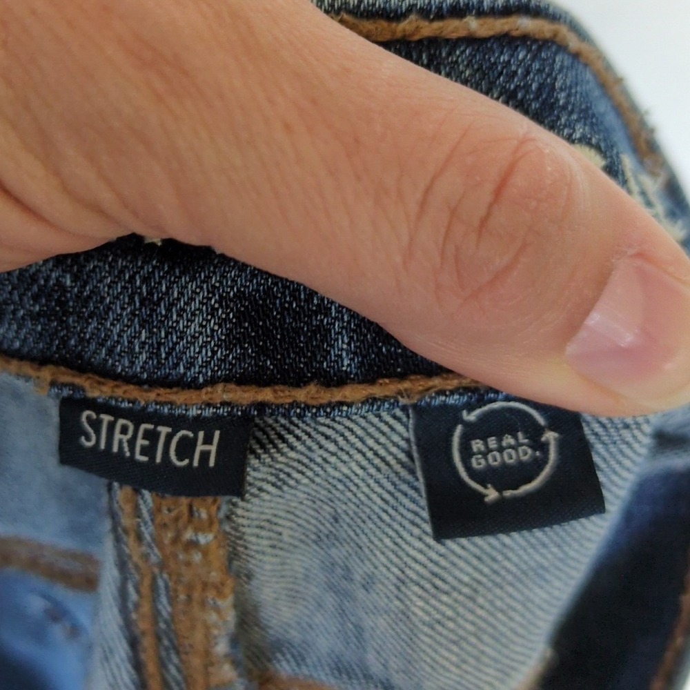 American Eagle Stovepipe Utility Pocket Jeans Crop Raw Hem Stretch Size 12 - Picture 12 of 12